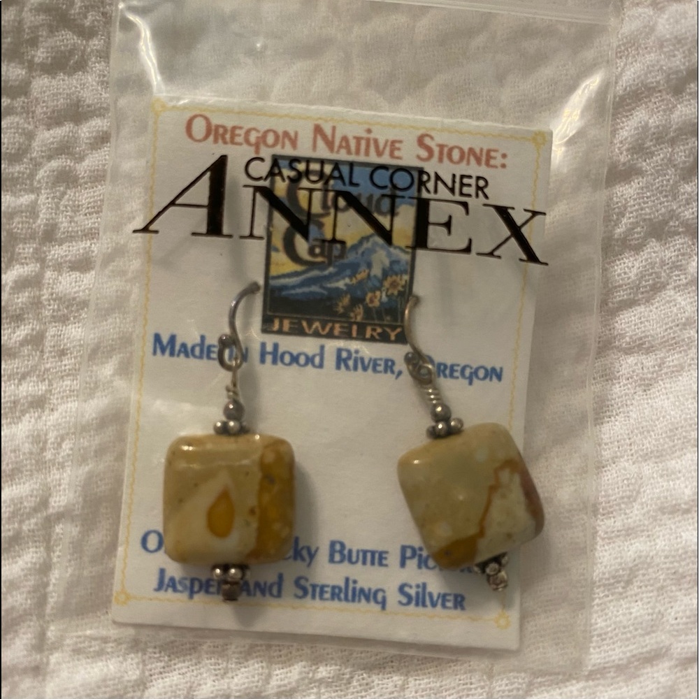 NWT jasper and sterling silver earrings.